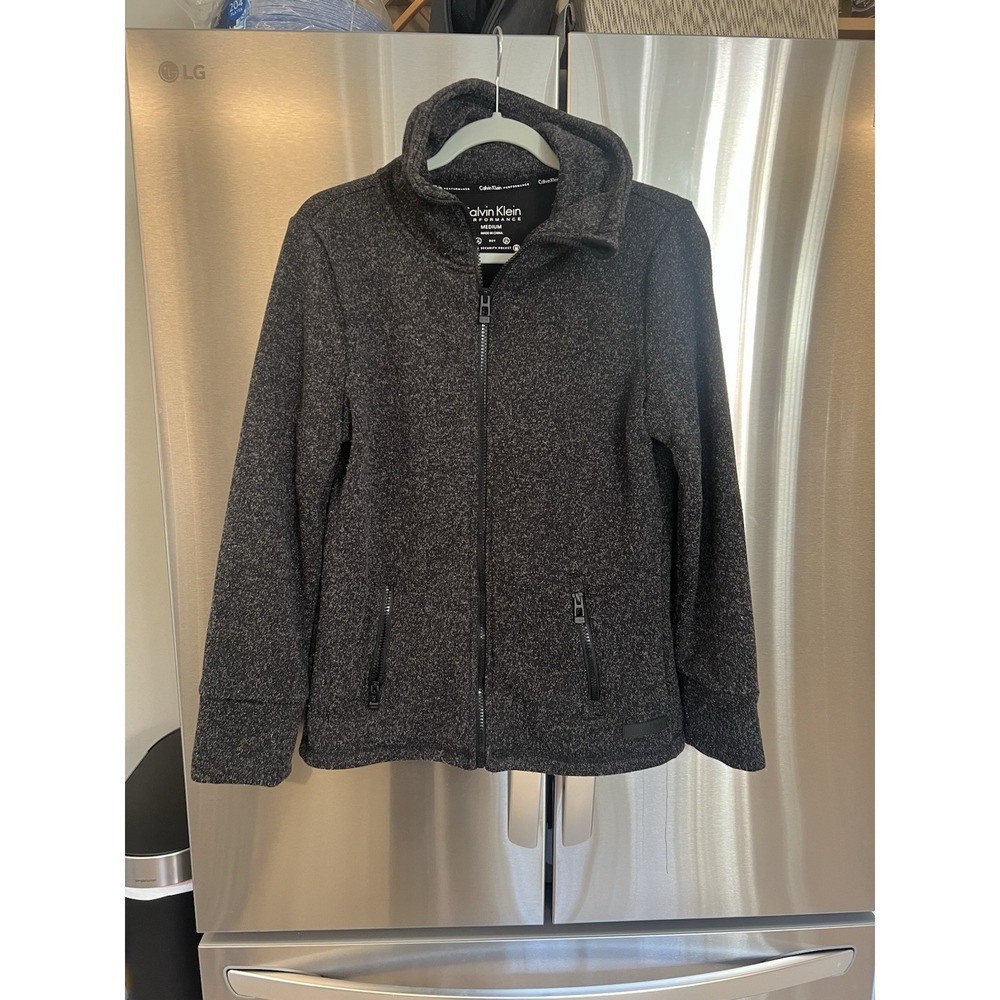 Calvin Klein Performance Jacket Women's Medium Gray Full Zip Fleece Activewear